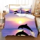 thumbnail image 1 of Sunrise Love Dolphin Quilt Duvet Cover Set Bedspread Soft Bedclothes 3-Piece Bedding Set, 1 of 5