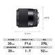 thumbnail image 3 of Lente Sigma 30 mm F1.4 DC DN | C para montura EF-M negra, 3 of 7