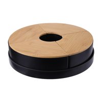 Bothyi - Bandeja Dividida Para Servir Con Tapa, Plato Para Servir Dulces, Para Pasteles, Postres, Aperitivos, Color Negro