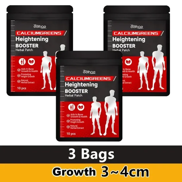 Grow Taller Foot Patch Height Growth Hormone Enhancer Plaster Bone Strength Calcium Vitamin D Supplements for Adults and Teen
