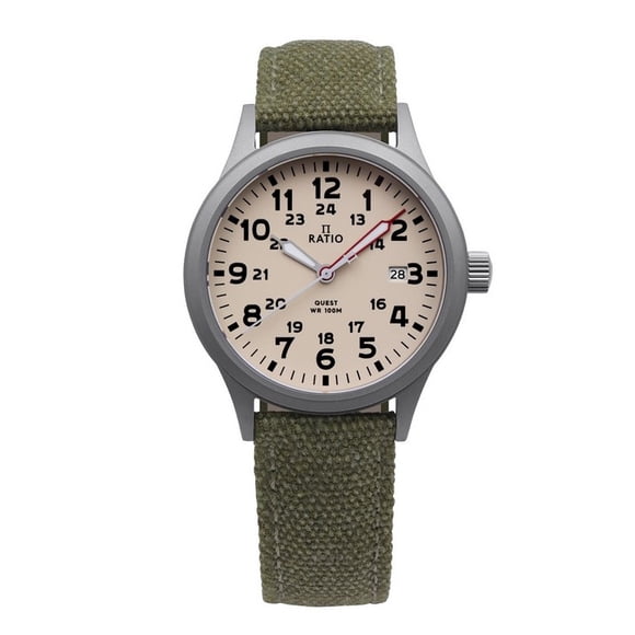 Reloj Ratio Quest para Hombre Edición Lewis & Clark Correa de Lona Zafiro Cuarzo 100 m de 40 x 9.10 mm