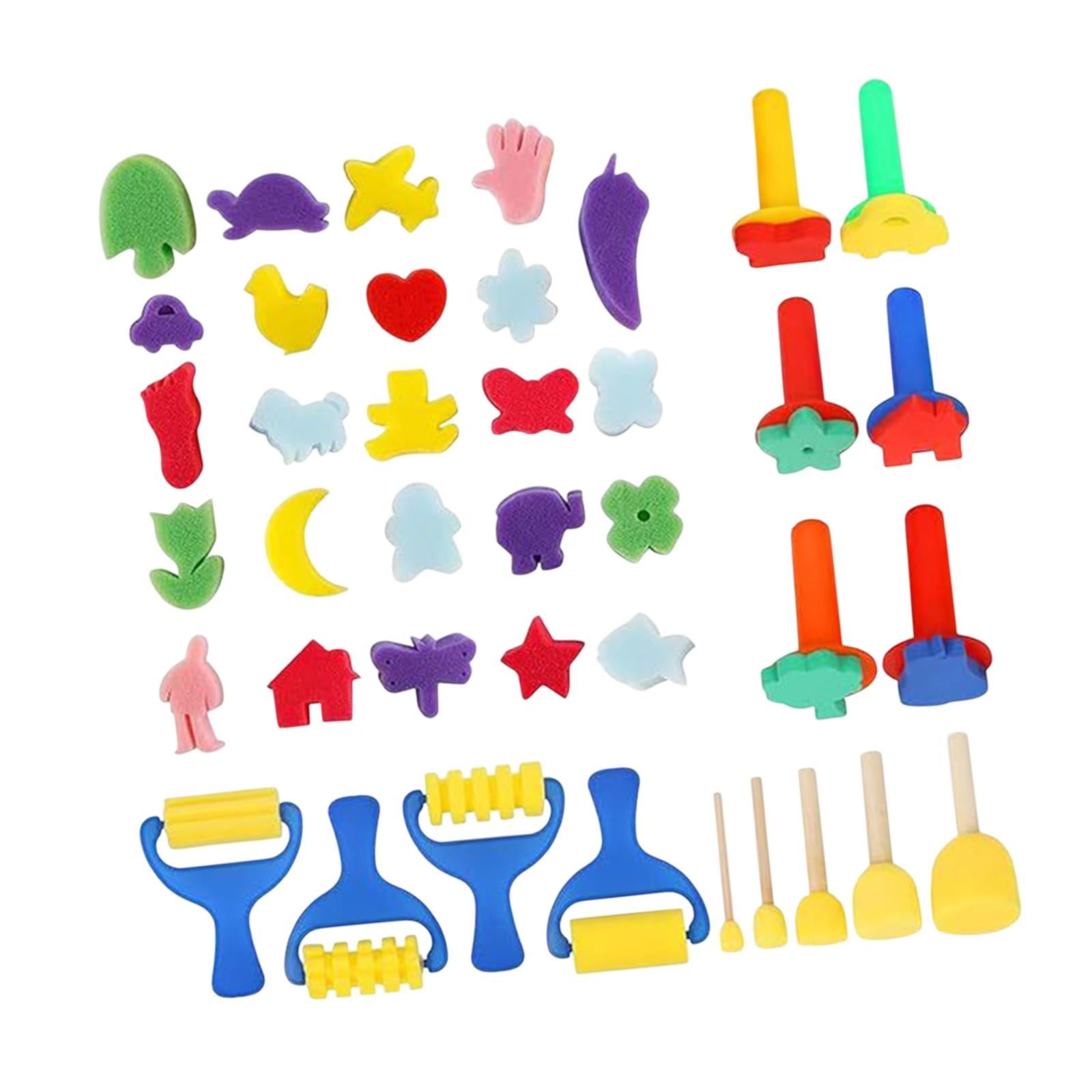 Bothyi - Pinturas Para Niños Cepillos De Esponja Estampas Conjuntos De Pintura Para Niños Para Niñas