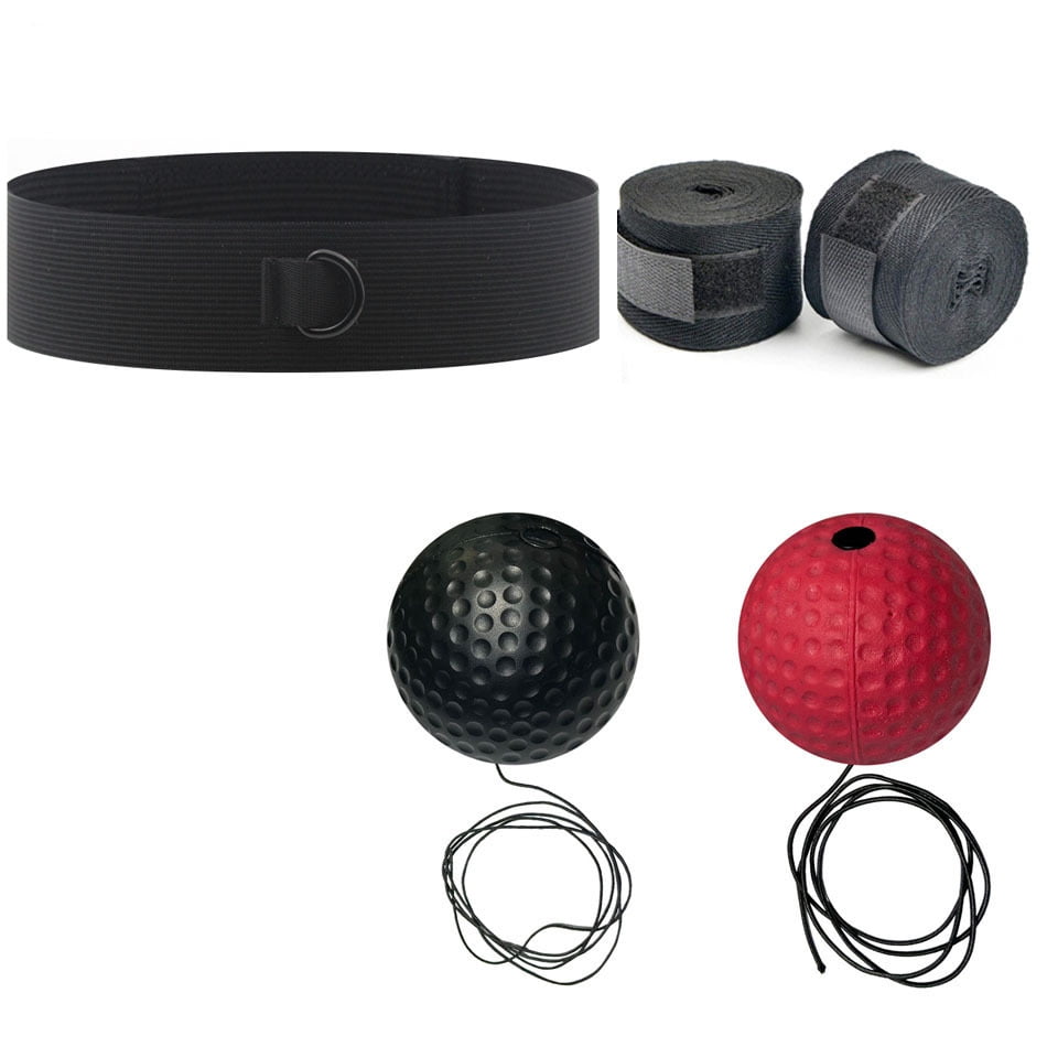 Xusx111 - Boxeo Reflex Ball Headband Set - Incluye 4 Bolas Y 2 Bandas Ajustables Para La Mejora De La Competencia Del Principiante, Gran Equipo De Boxeo