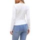 thumbnail image 3 of INSPIRE CHIC Top fruncido con cordón para mujer, estampado floral, cuello en V, manga larga, camisa ajustada XL blanca, 3 of 6