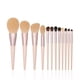thumbnail image 3 of Juego de 12 brochas de maquillaje para corrector, sombras de ojos, mango de madera, para rostro y ojos, para mujeres y niñas., 3 of 6