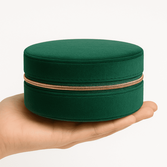 Joyero de viaje verde