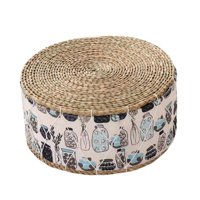 Ioensy - Cojín De Meditación, Tapete De Suelo De Tatami Tejido Portátil Para Oración Al Aire Libre, Patrón De Jarrón Interior