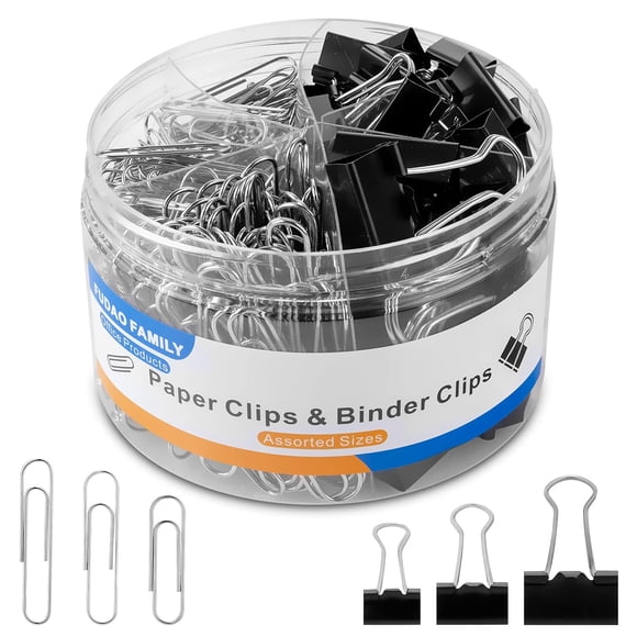 Suministros de oficina FUDAO FAMILY Clips para papel y encuadernación, 340 piezas