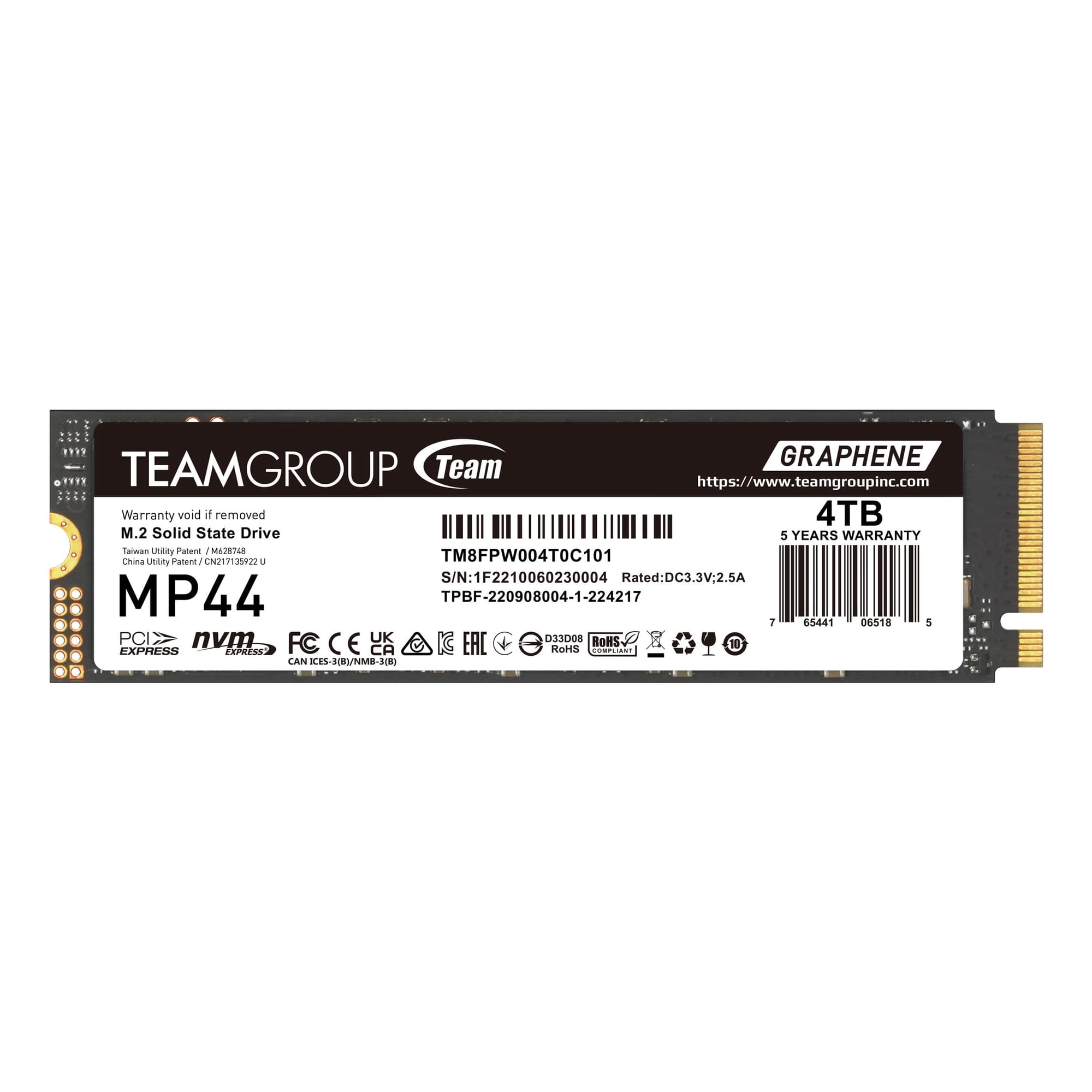 Ssd Teamgroup Mp44, Caché Slc De 4 Tb, Gen4x4, M.2 2280, Pcie 4.0
