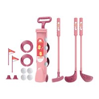 Magideal - Juego De Golf Para Niños Con Bolsa Para Palos, Camisetas, Césped, Educación Temprana, Juego De Palos De Golf, Juguete Con Pelotas De Golf Para Niños D Rosa
