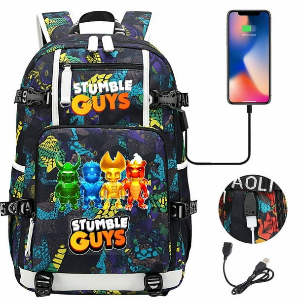 Stumble Guys Backpack USB Charging Computer SchoolBag Business Bag Waterproof Rucksack College Daypack Mochilas