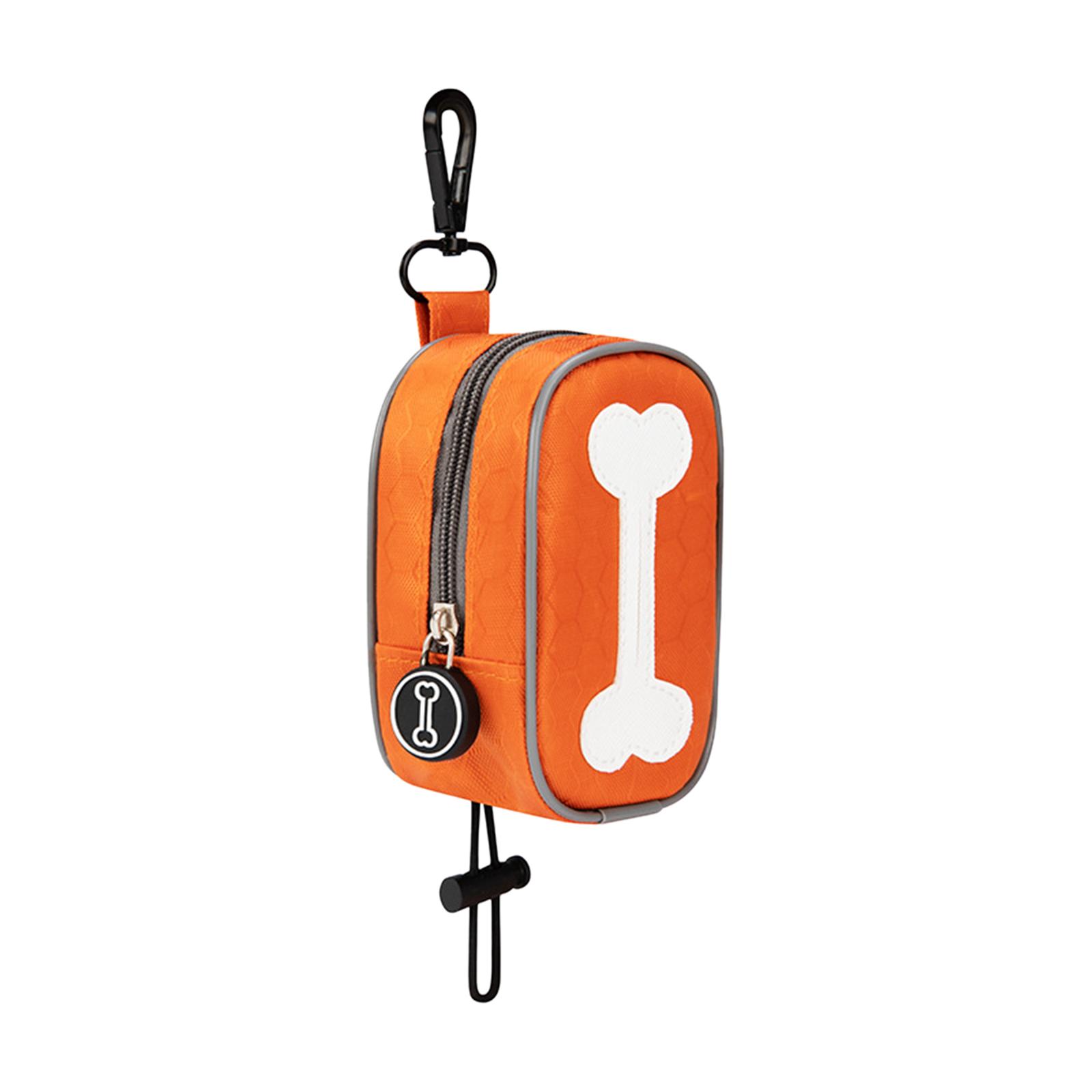 Magideal - Soporte Para Bolsa Para Popó De Perro, Dispensador De Bolsa Para Popó De Mascota De Poliéster Para Correa, Bolsa De Basura, Bolsa Receptora Para Viaje , Naranja