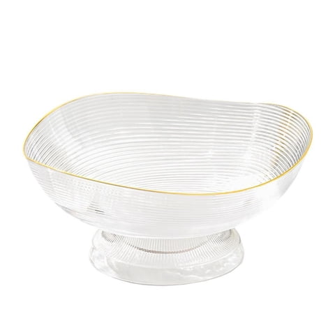 Magideal - Plato De Fruta Tazón Decorativo De Tazón De Postres Soportes De Plato Tope De Plato Tazón Redondo Tazón De Frutas Para La Sala De Estar Centro De Mesa Claro