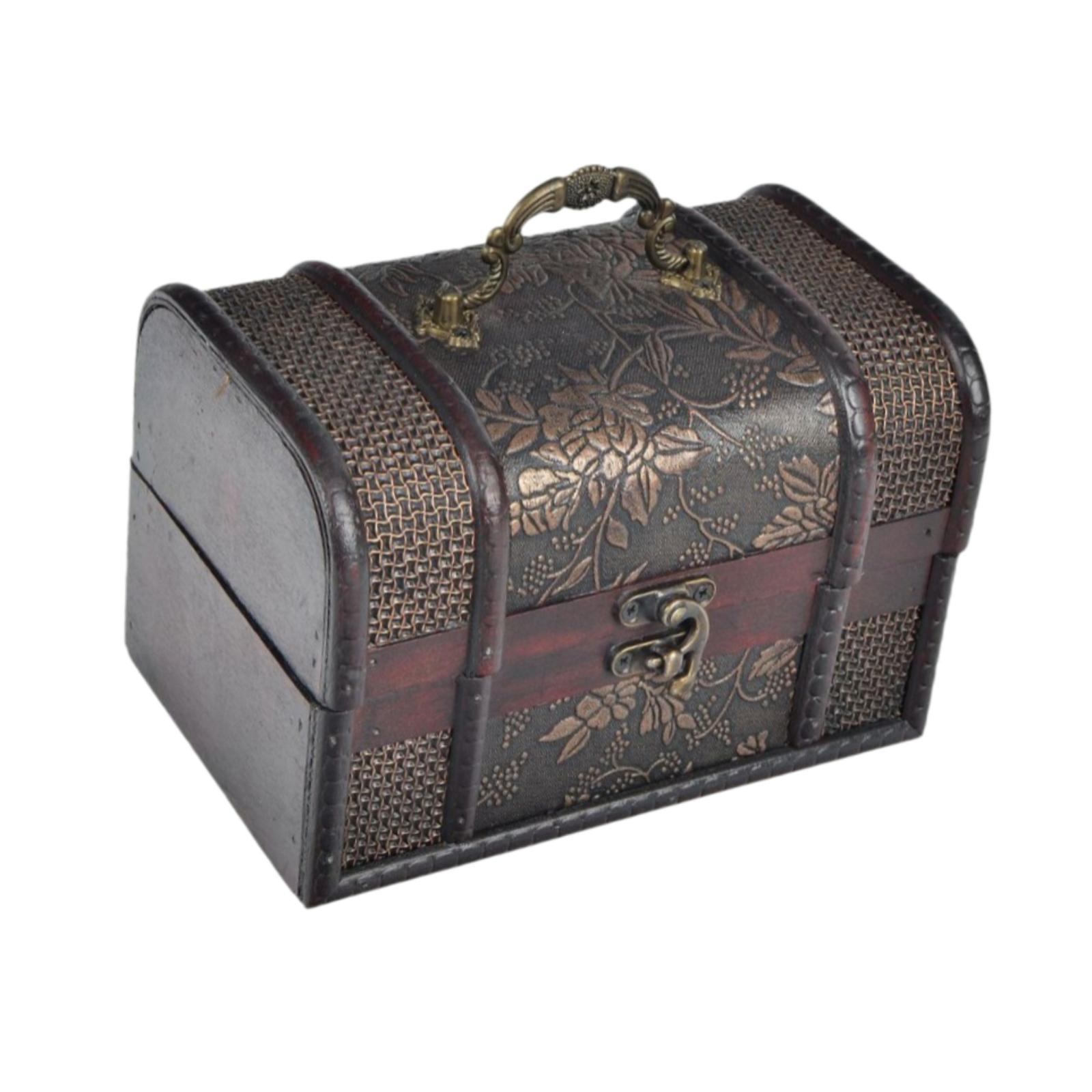 Magideal - Joyero, Caja De Baratijas Con Florales, Soporte De Exhibición, Del Tesoro De Madera, Caja Decorativa Para Mujeres, Hombres, Anillos Del , 17Cmx12Cmx12Cm