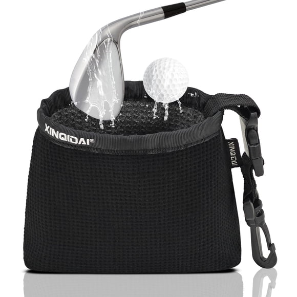 Bolsa limpiadora de golf XINQIDAI 17 × 14 cm impermeable con clip