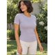 thumbnail image 2 of Polera Mujer Acanalada Manga Corta Cuello Redondo Gris, 2 of 8