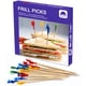 thumbnail image 1 of Palillos de dientes con volantes, color azul, madera, 10 cm, 1000 unidades, para fiestas, 1 of 9