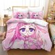 thumbnail image 1 of Kawaii Aesthetic Girl Art Strawberry Bedding Set Bed Set Aldult Kid Bedroom three-piece set, 1 of 5