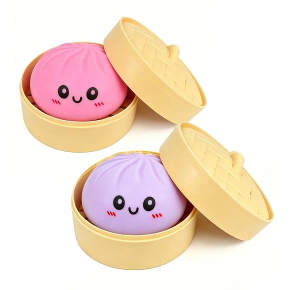 Tansix 2 piezas de squishies de dumpling con glitter para aliviar el estrés