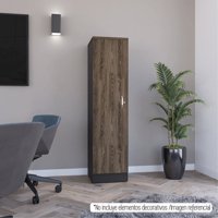 Tuhome - Biblioteca 1 Puerta Home Office Negro Y Coñac