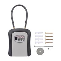 Ioensy - Caja De Bloqueo Para Almacenamiento De Llaves, Resistente A La Intemperie, Multifuncional, Resistente, Gris