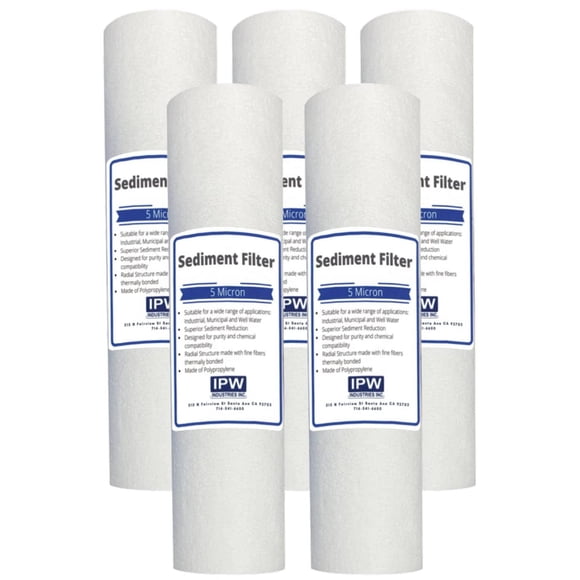 Filtro de sedimento IPW Industries paquete de 5 unidades 25,4 cm x 6 cm 5 micras