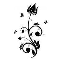 Rienda Libre Graphics - Decomural Tulip Flower Floral Butterfly Ws-18214