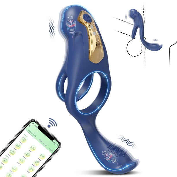 1pc Vibrating Penis Ring Double Ring Vibrator, App Remote Control With 9 Vibration Modes G-spot And Clitoral Stimulator, Silicone Ferrule Adult Sex Toy Erection Pleasure Enhancement Couple Vibrator, S