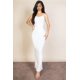 thumbnail image 2 of Saronite Vestido Largo Camisola de Punto Acanalado Liso con Bajo de Sirena y Tirantes Finos, Blanco (para Mujer), 2 of 4