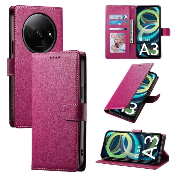 Funda para FOXDOCK Xiaomi Redmi A3 4G– Cuero Premium, 3 ranuras para tarjetas, Protección contra impactos