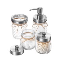 Stretto - Kit Accesorios Baño Vidrio 4 Piezas Metal