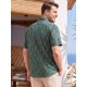 thumbnail image 3 of INSPIRE CHIC Camisa de Hombre Grande y Alta con Estampado de Manga Corta para Playa Casual 3XL Verde Oscuro, 3 of 5