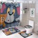 thumbnail image 1 of Tom y Jerry-theme 4-Piece Shower Curtain Set with Rugs, Waterproof Bathroom Decor Set Includes Bath Mat, U-Shaped Rug, Toilet Lid Cover and Curtain with Hooks, 1 of 6