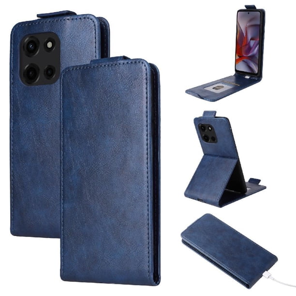 Funda tipo folio para Motorola Edge 5G 2025 con soporte magnético y protección para la cámara Azul