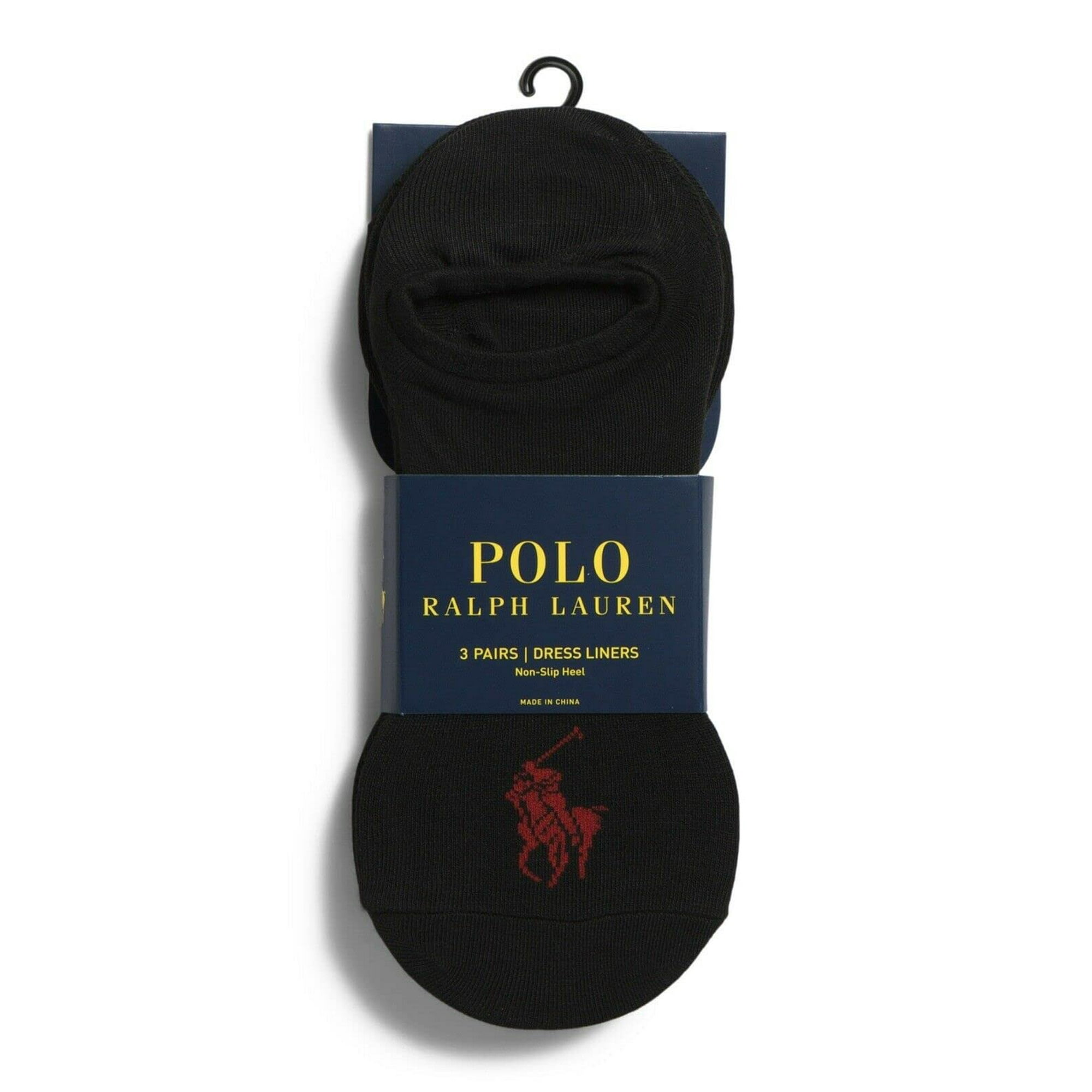 Calcetines Tipo Polo Ralph Lauren Para Hombre, 3 Pares, Color Negro