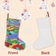 thumbnail image 3 of Tuca y Bertie Tema: Calcetines de Navidad, fino lino blanco para colgar en escaleras y chimenea, decoración navideña para el hogar, regalo de Navidad.54cm×38cm, 3 of 5