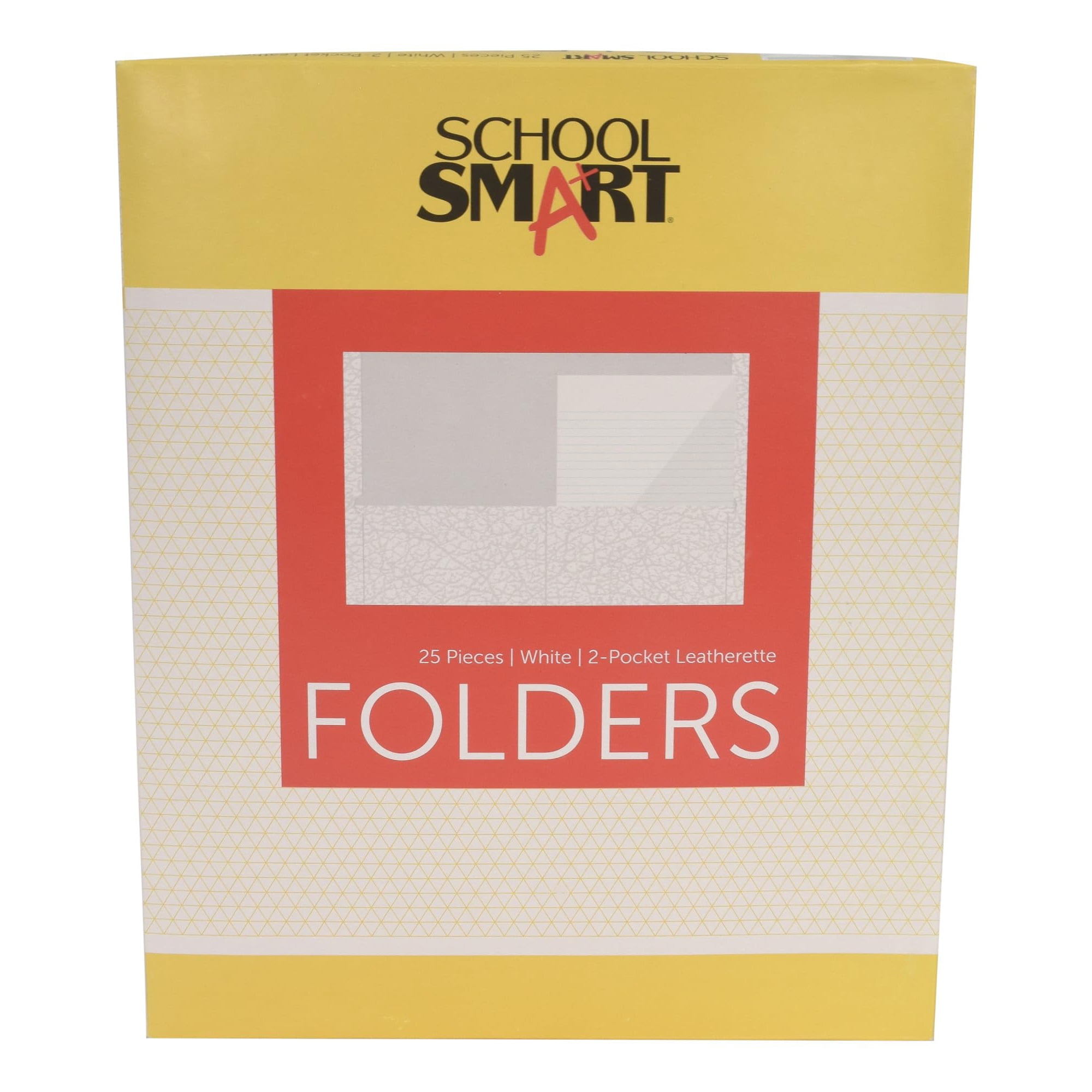 Carpetas Escolares Blancas De 2 Bolsillos School Smart, Paquete De 25
