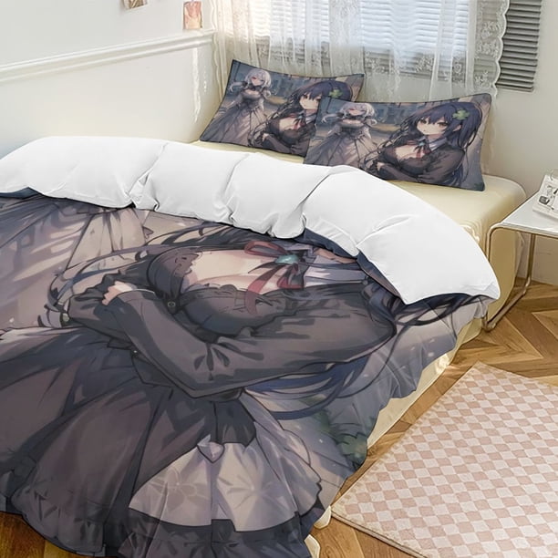 DATE A LIVE Anime Home Bed 3-piece Set Classic Japanese Anime Polyester Wash Student Dormitory Set
