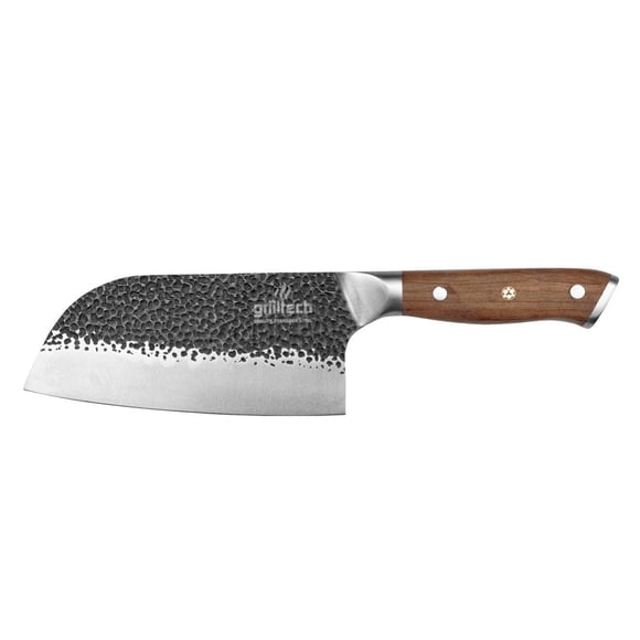 Cuchillo Machete Amartillado Grilltech 8" Acero Inoxidable Mango Madera Marron
