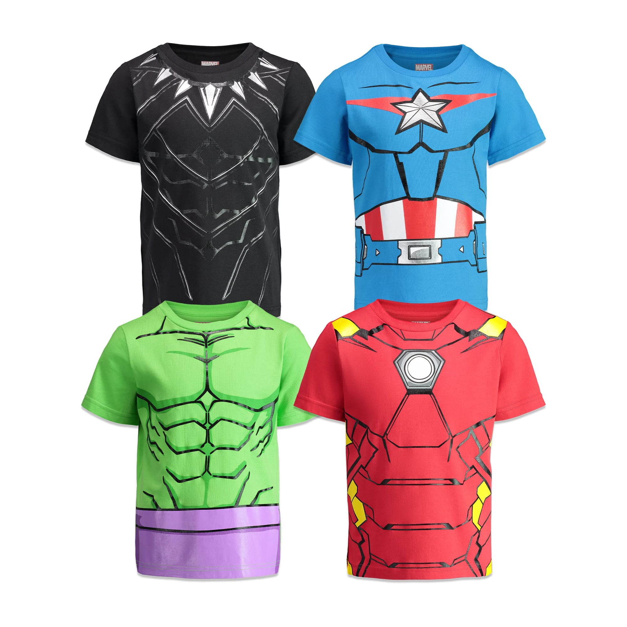 Camisetas Marvel Avengers Iron Man Capitán América Black Panther