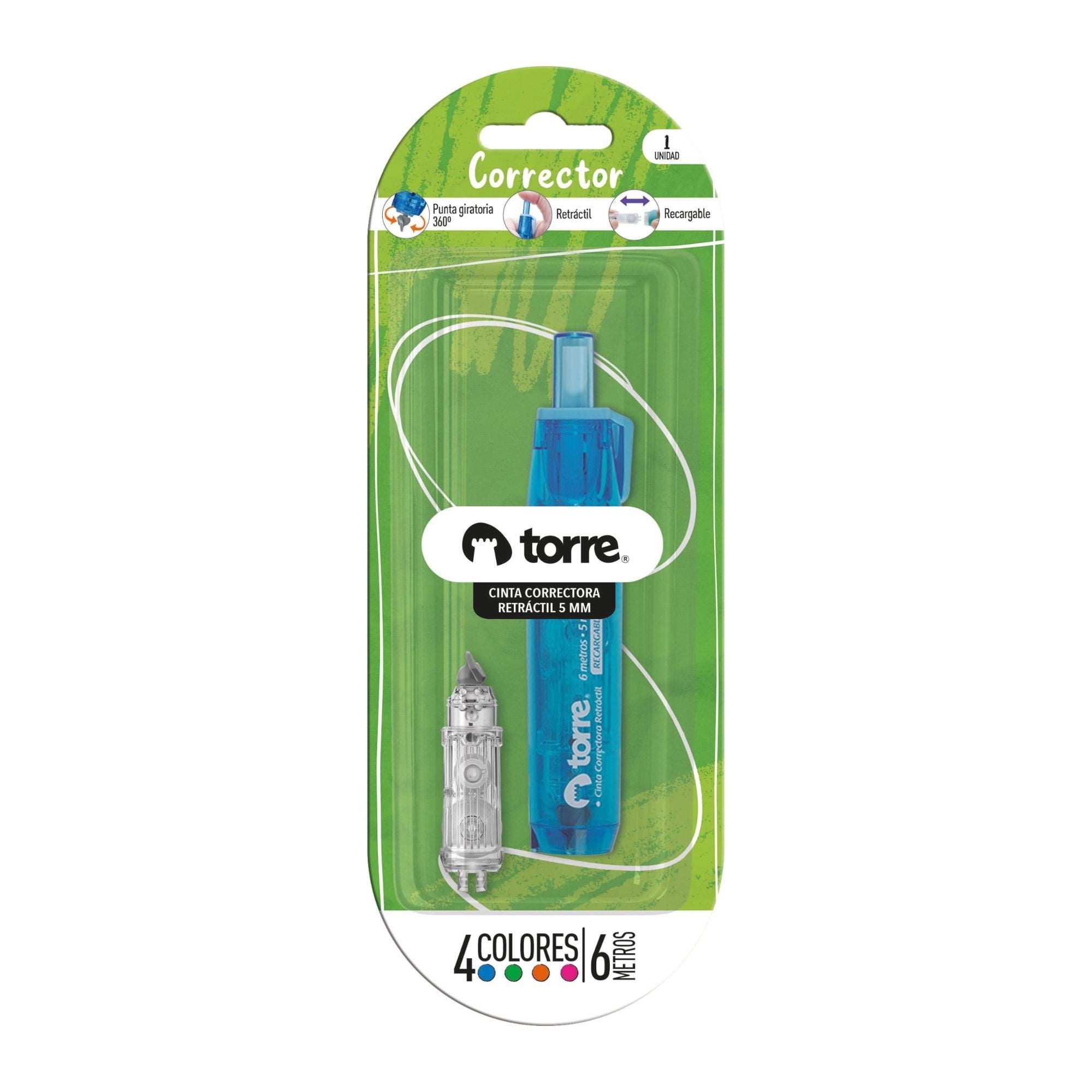 Cinta Correctora Retractil Colores 1 Un Torre