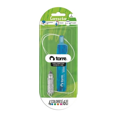Cinta Correctora Retractil Colores 1 Un Torre