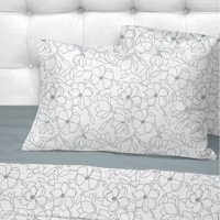 Andes - Sabana 144 Hilos Estampada 1 5 Plaza Floral Gris