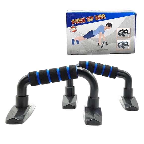Barras Push Up PWRFitness para Flexiones con Agarre Acolchado Negro