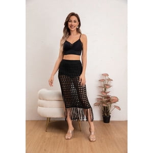 Likeshop - Falda Tejida Mujer Salida De Playa Piscina Colores 8358