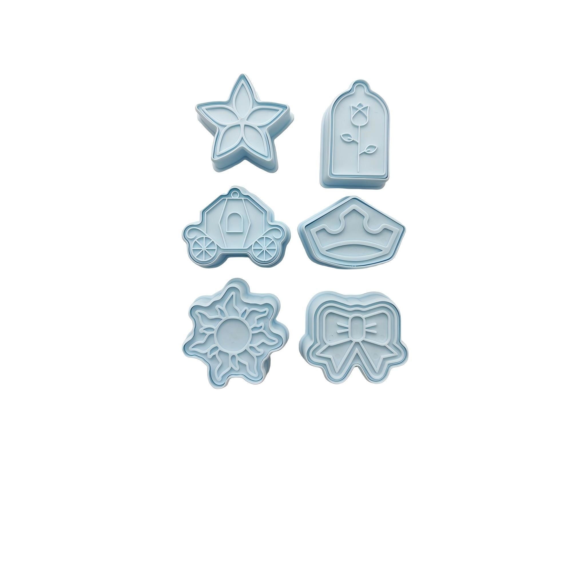Corta Galleta 6 Piezas Polipropileno Celeste Disney