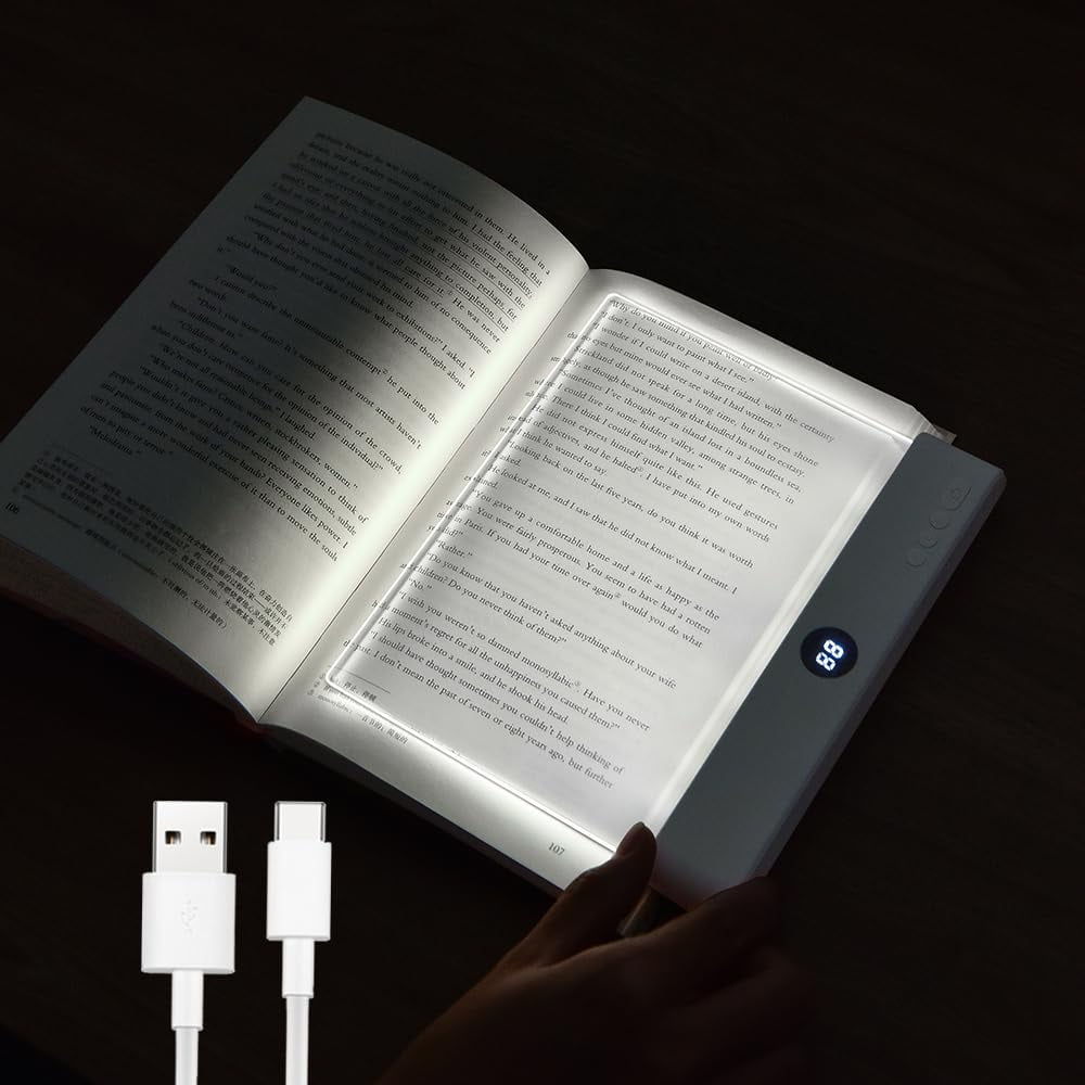 Veeki - Lámpara Led Para Libros Recargable Transparente De Lectura Blanca