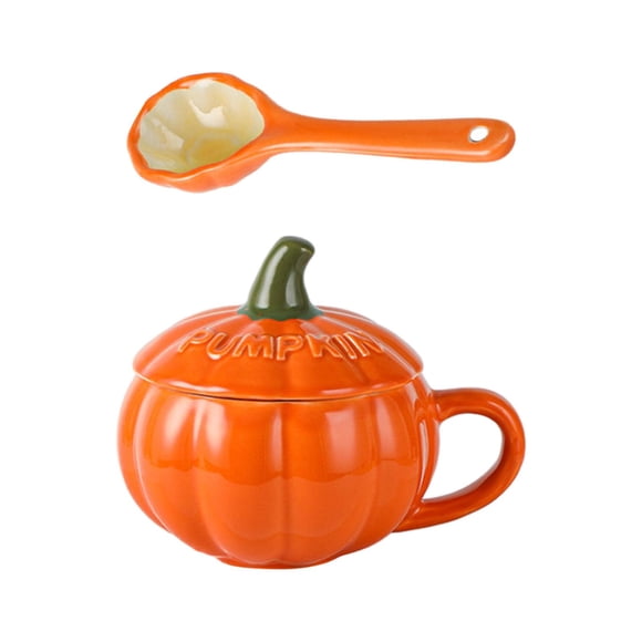 Taza De Sopa Con Tapas, Taza De Mañana De 10oz, Taza De Agua Para Otoño, Hogar, Boda Con Tapas, Cuchara