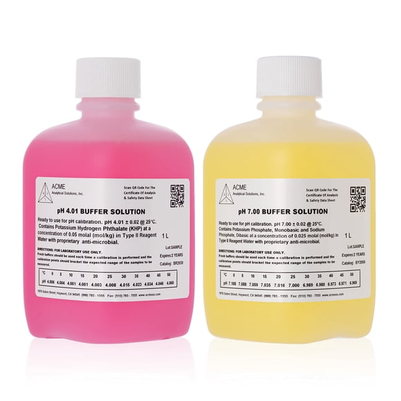 Soluciones Tampón ACME Analytical Solutions pH 4 y 7 2L