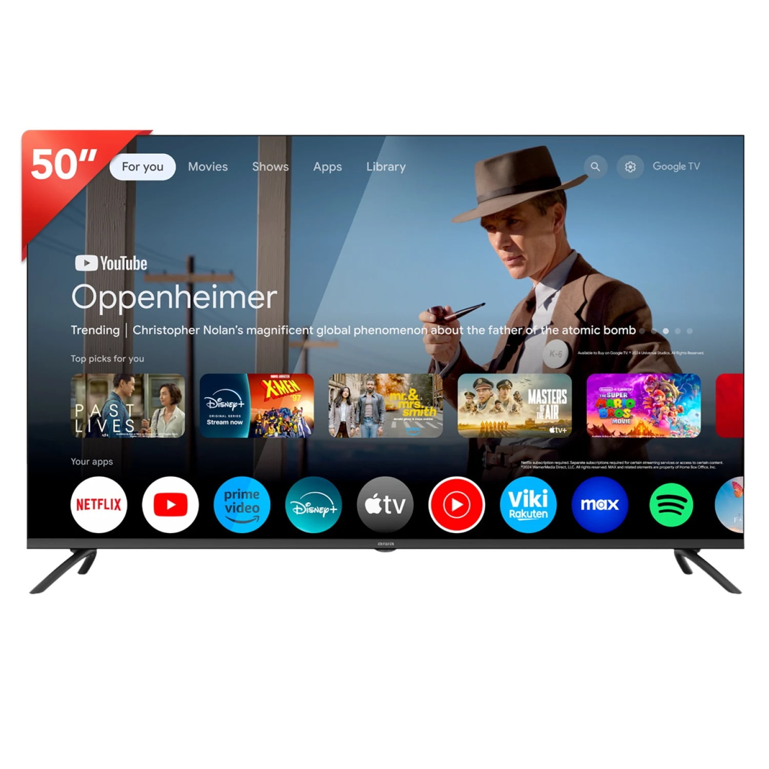 Aiwa - Televisor Smart Tv Led 50 4k Sistema Google Tv